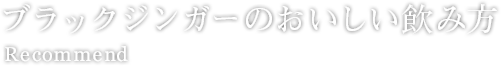 ブラックジンガーのおいしい飲み方 Recommend